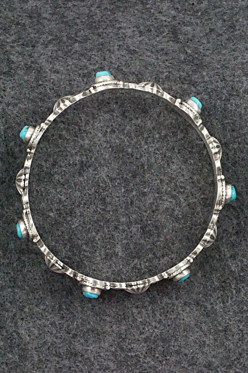 Turquoise & Sterling Silver Bangle Bracelet - Thomas Yazzie