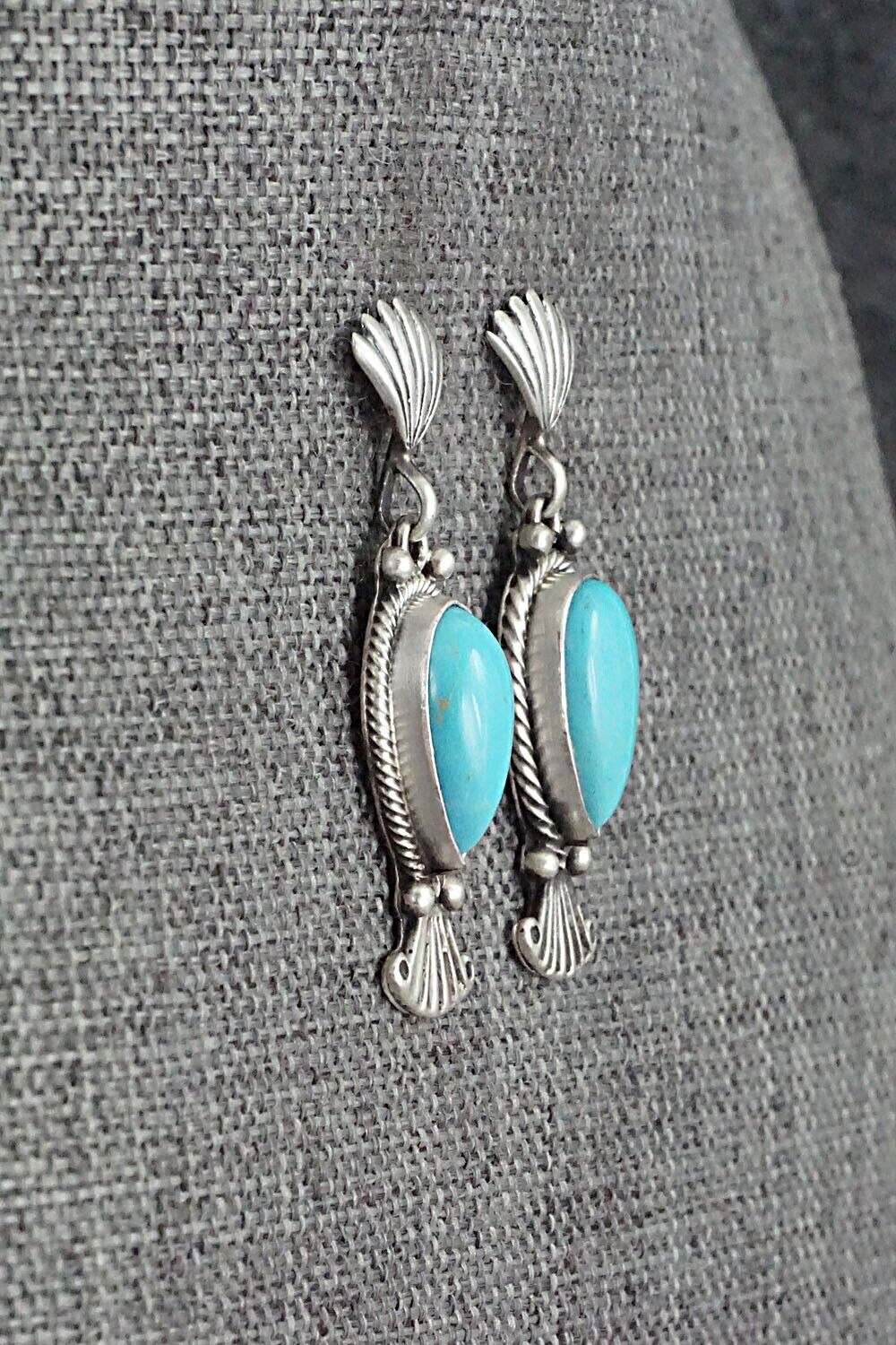 Turquoise & Sterling Silver Earrings - Verley Betone