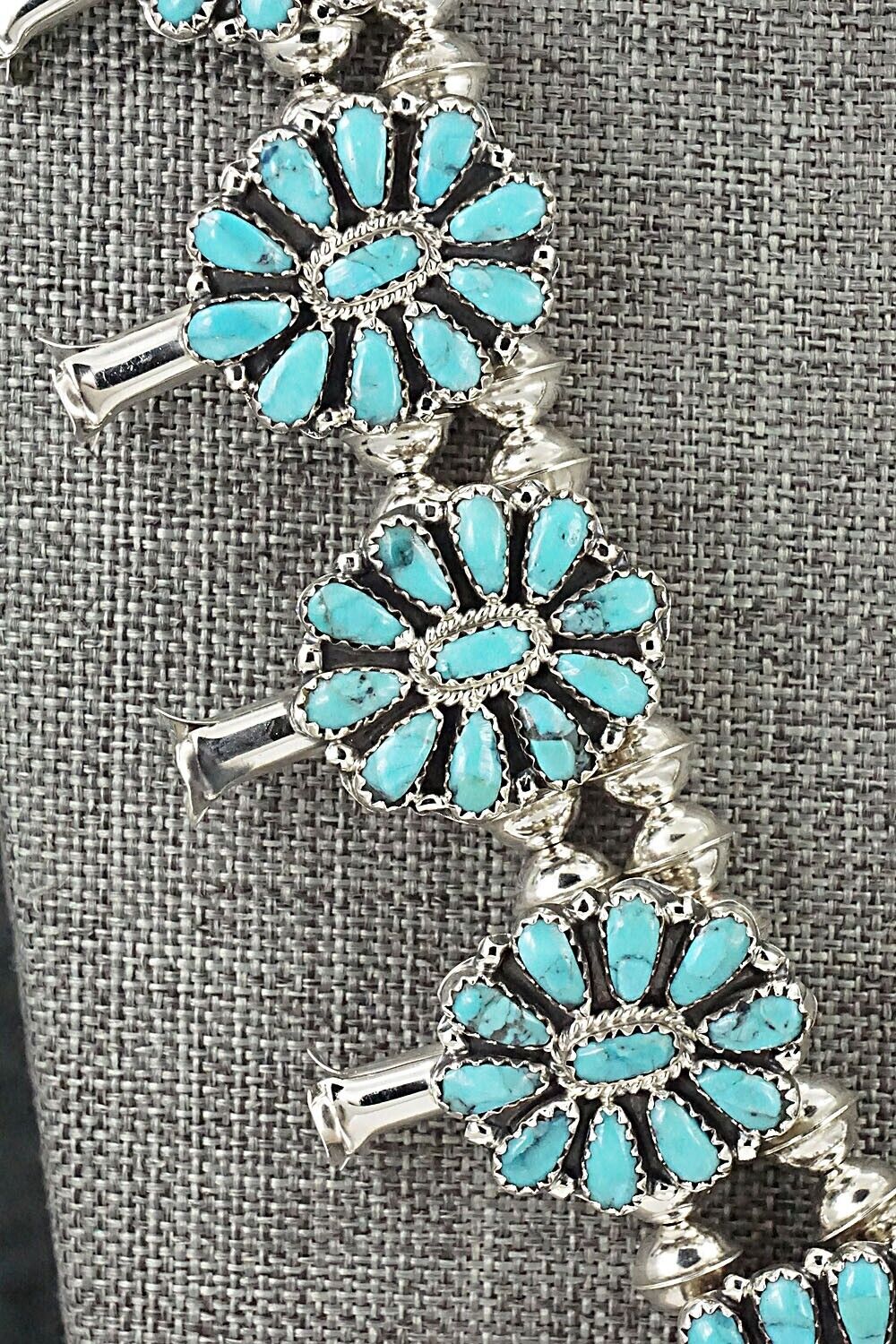Turquoise & Sterling Silver Squash Blossom Set - Zeita Begay