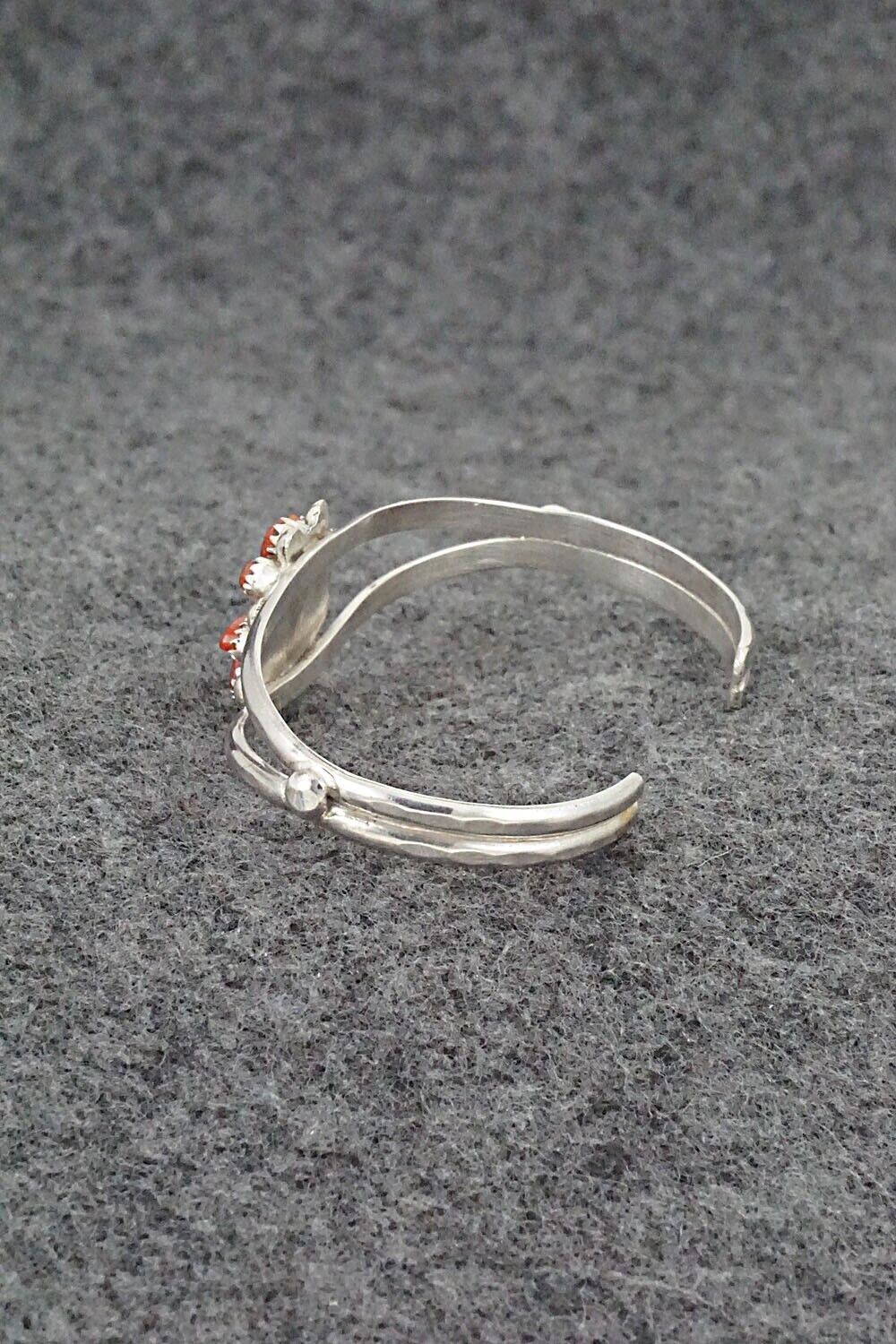 Coral & Sterling Silver Child Size Bracelet - David Leekity