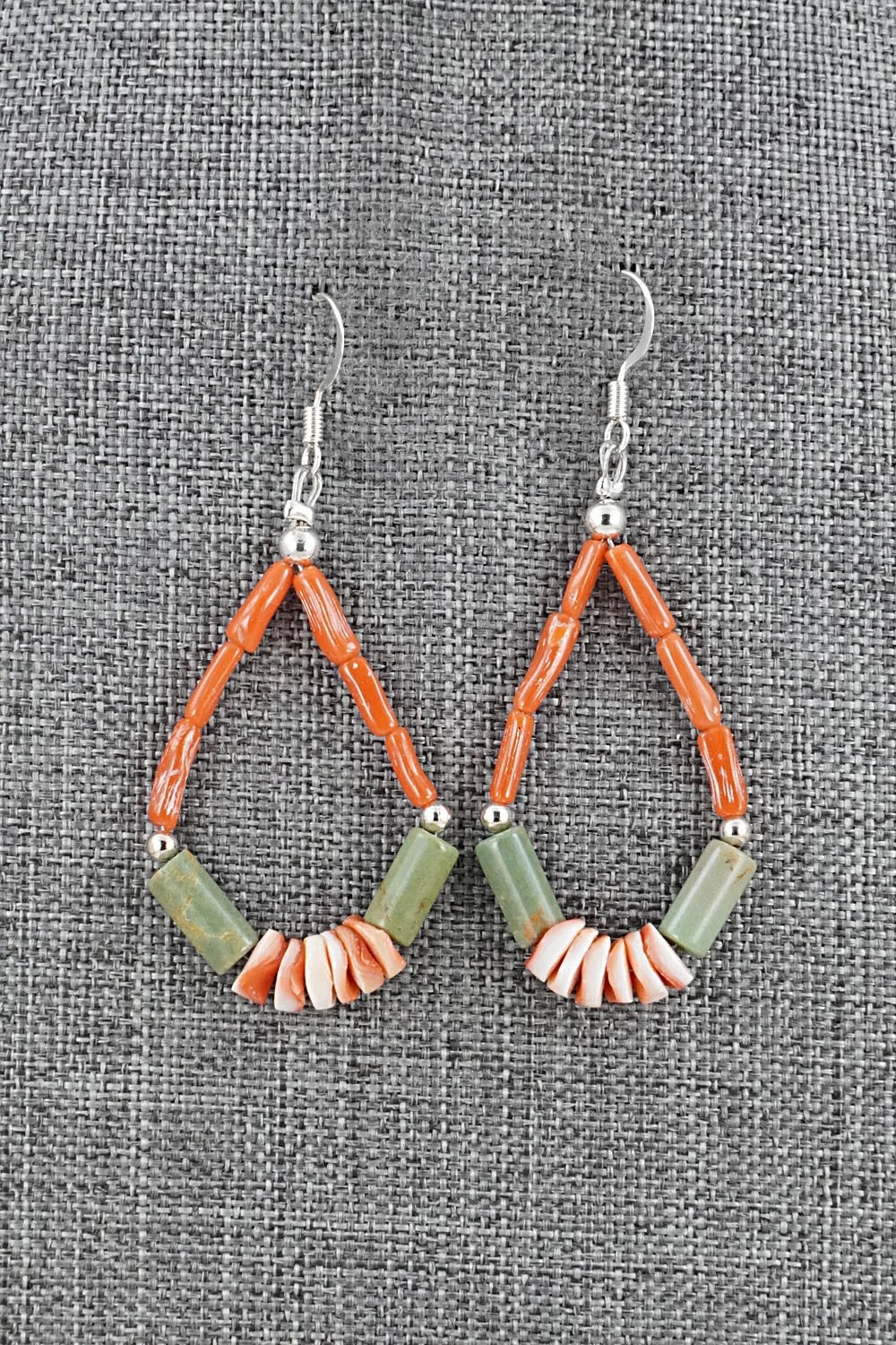 Spiny Oyster, Turquoise & Sterling Silver Necklace Set - Erika Brown