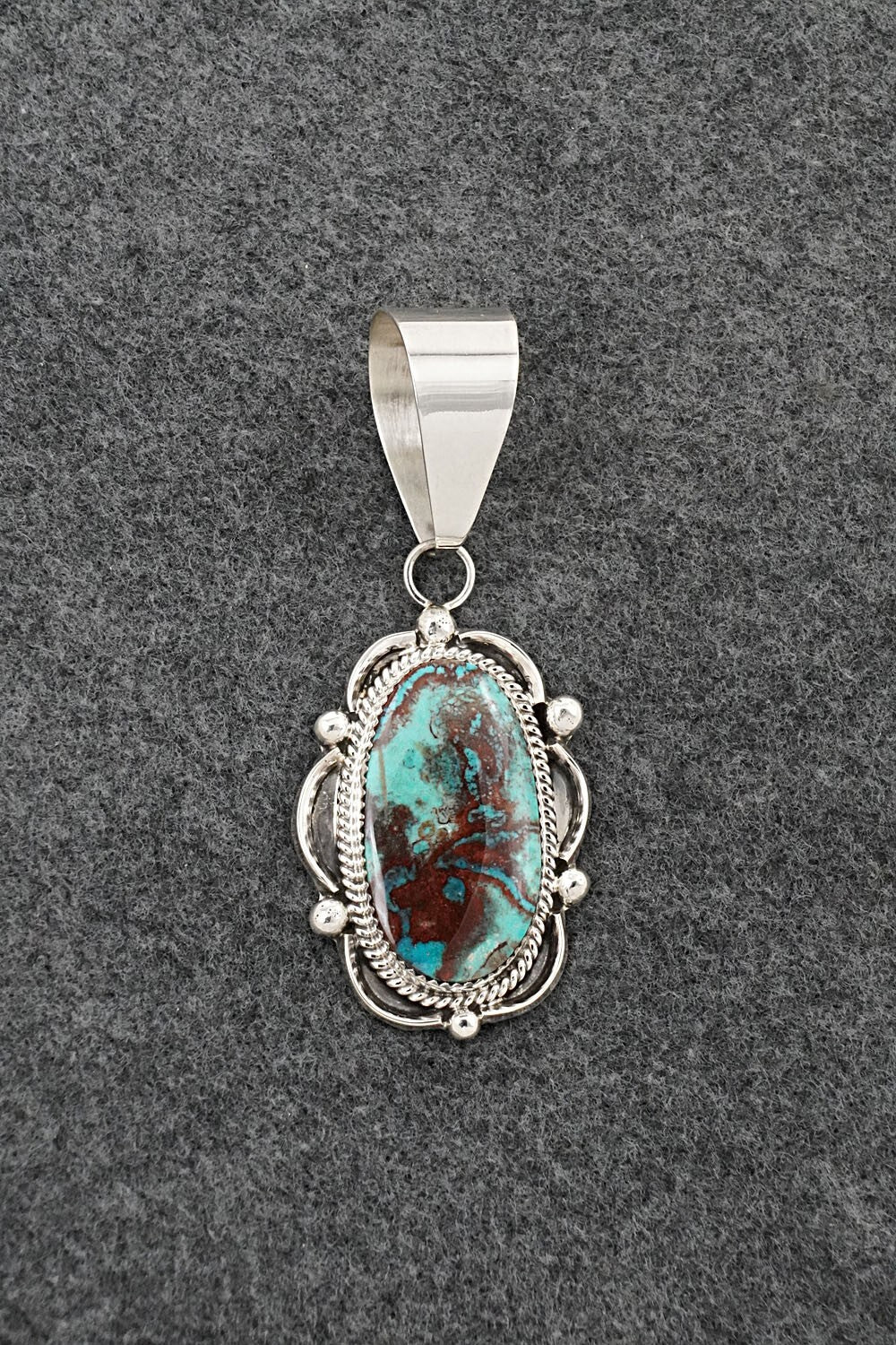 Turquoise & Sterling Silver Pendant - Leslie Nez