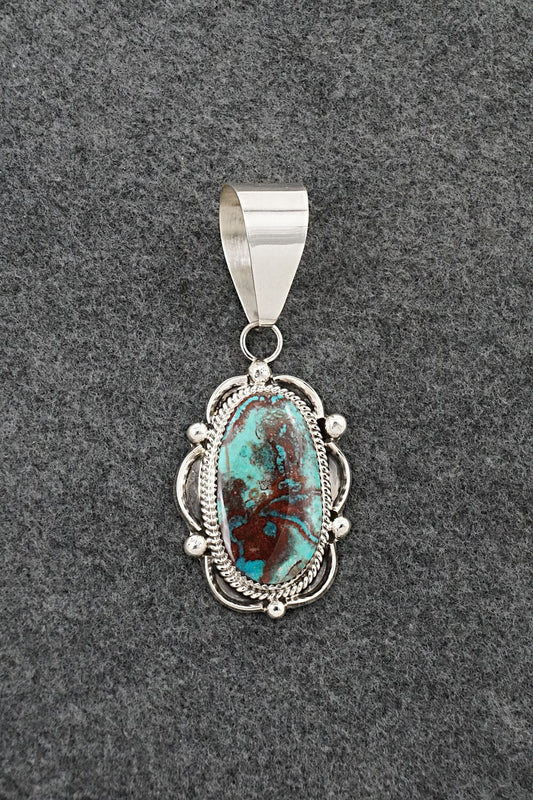 Turquoise & Sterling Silver Pendant - Leslie Nez