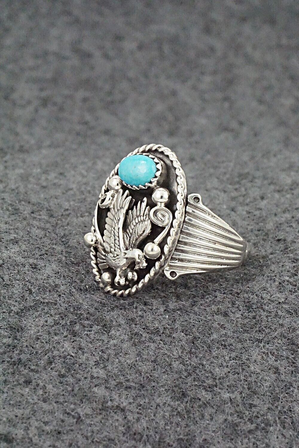 Turquoise & Sterling Silver Ring - Jeannette Saunders - Size 10.5