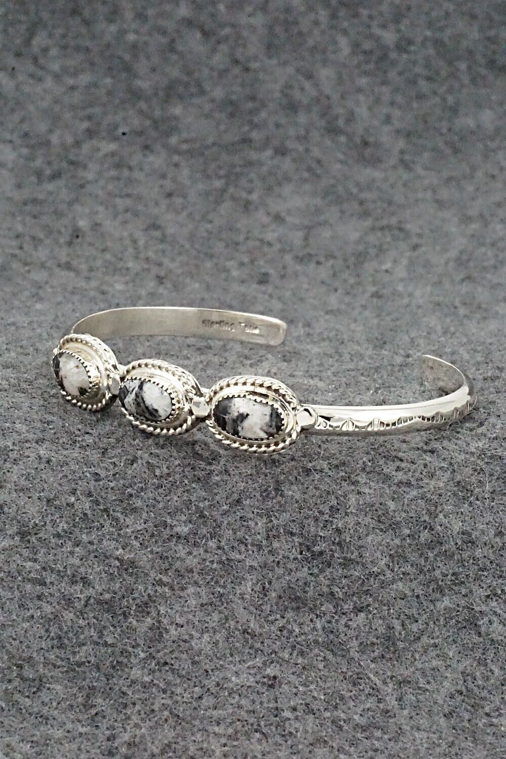 White Buffalo & Sterling Silver Bracelet - Elaine Tahe & Gilbert Smith