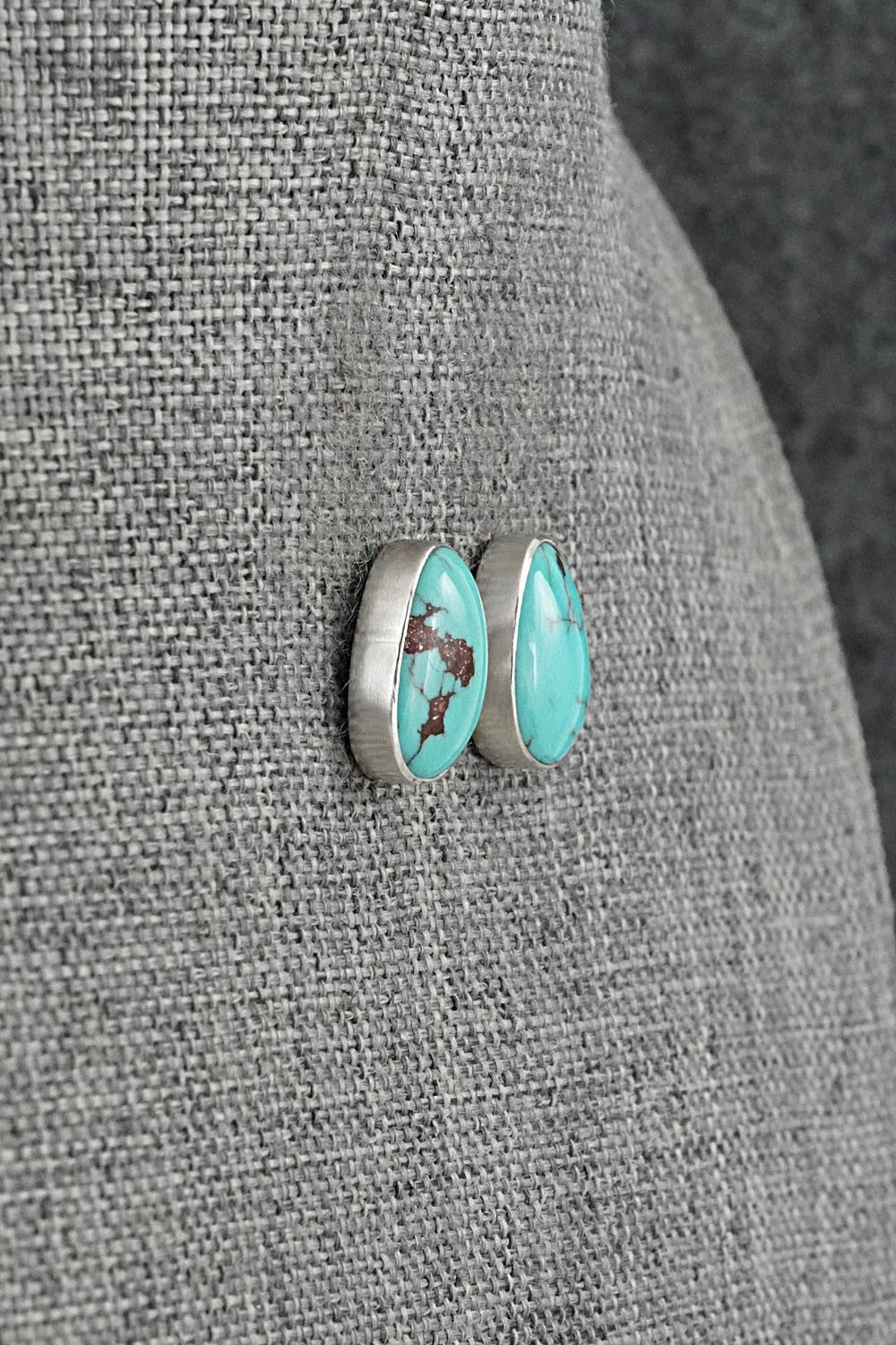 Turquoise & Sterling Silver Earrings - Eugene Gruber