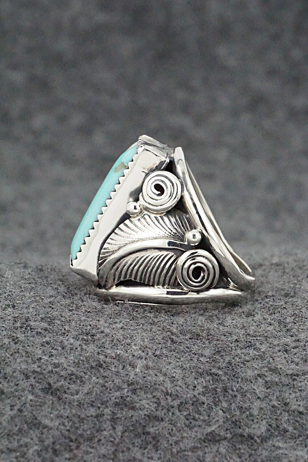 Turquoise & Sterling Silver Ring - Darrell Morgan - Size 6