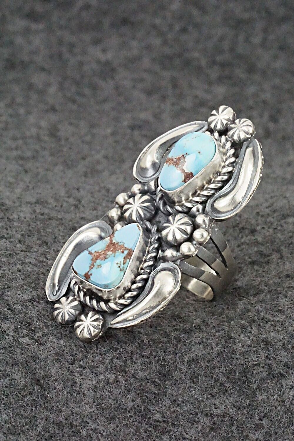 Turquoise & Sterling Silver Ring - Jeff James - Size 9