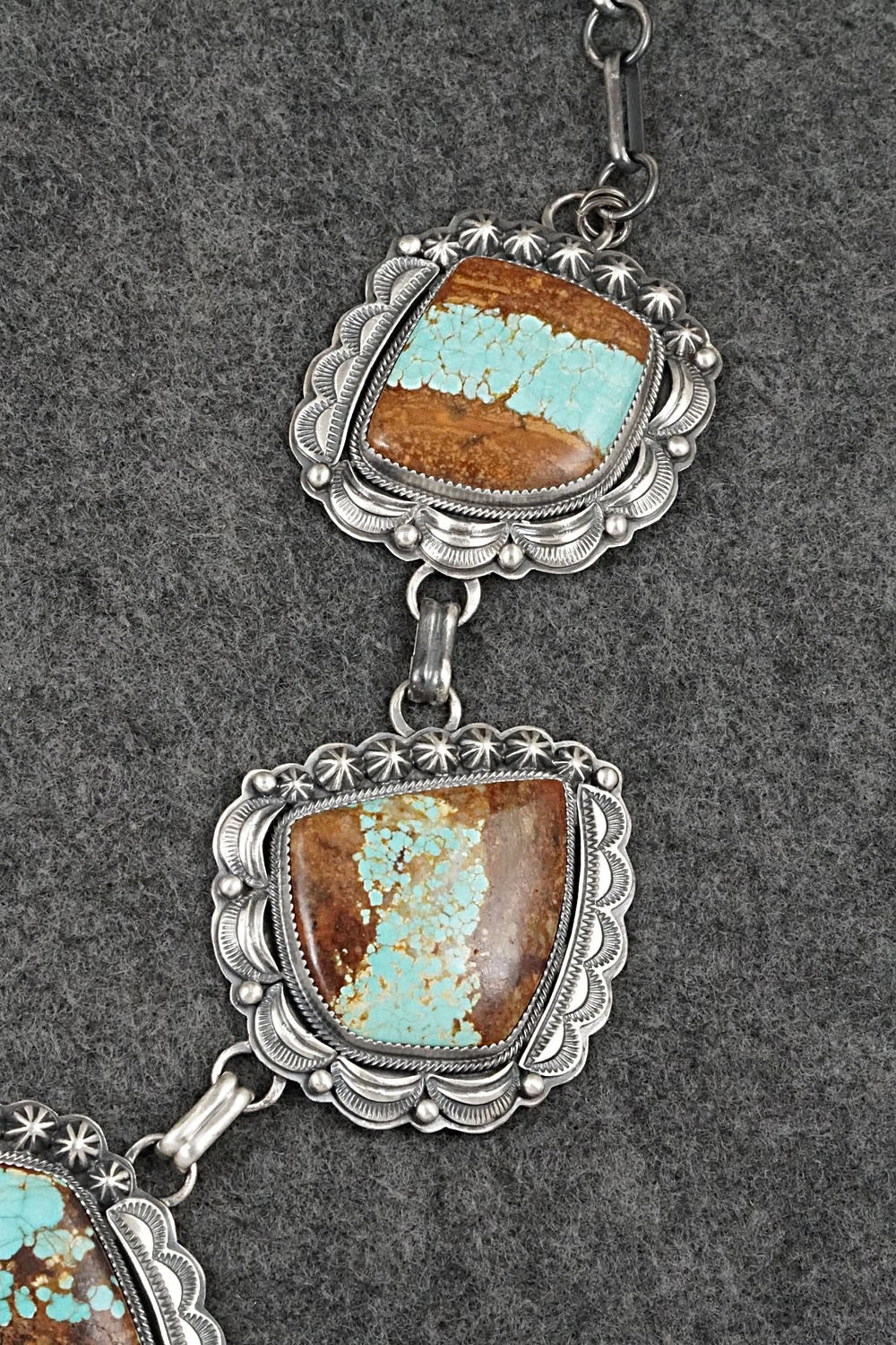Turquoise & Sterling Silver Necklace and Earrings Set - Randy Boyd