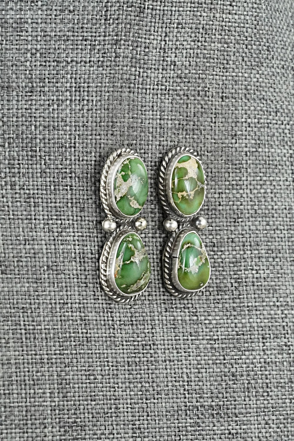 Turquoise & Sterling Silver Earrings - Eugene Gruber