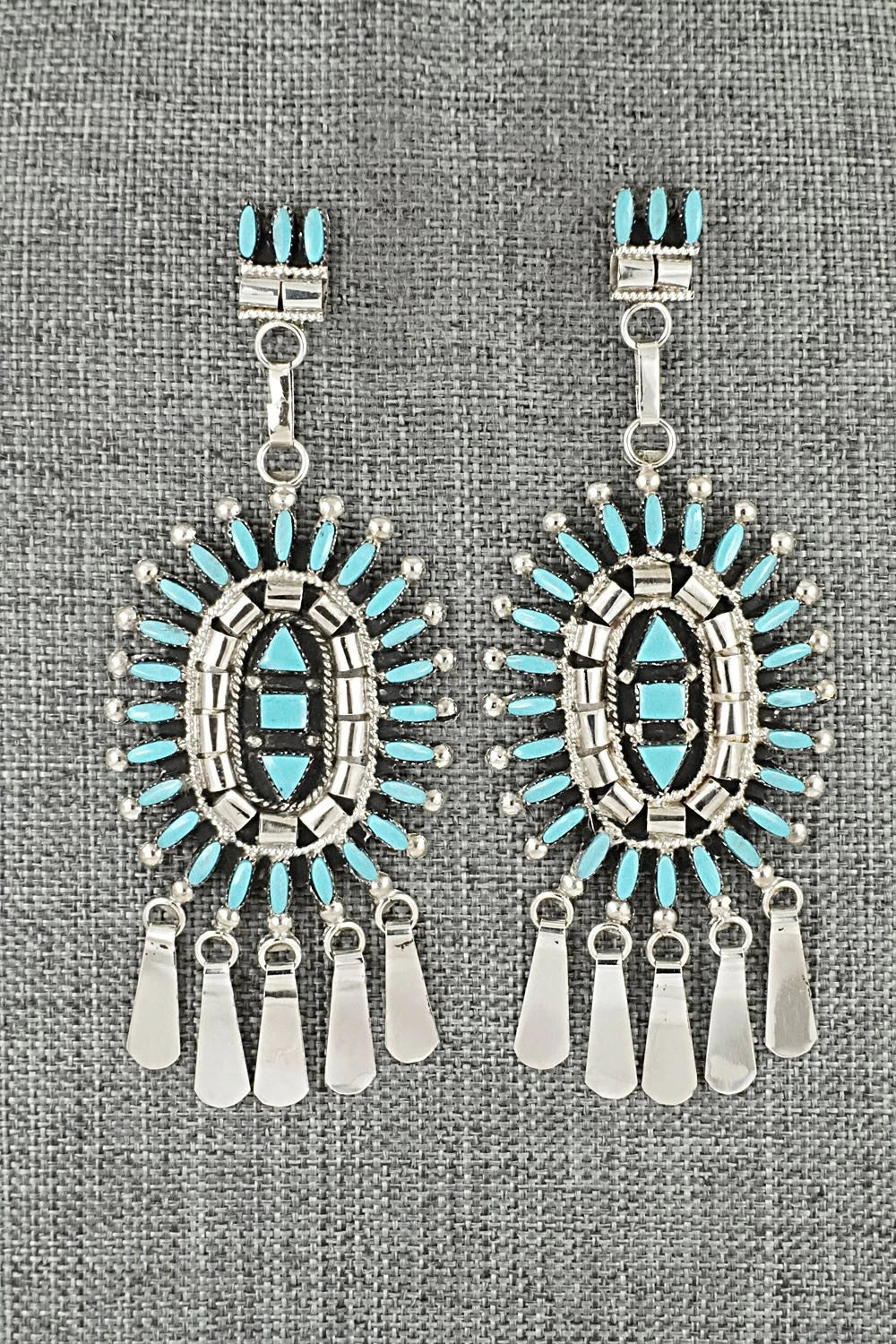 Turquoise & Sterling Silver Earrings - Evonne Hustito