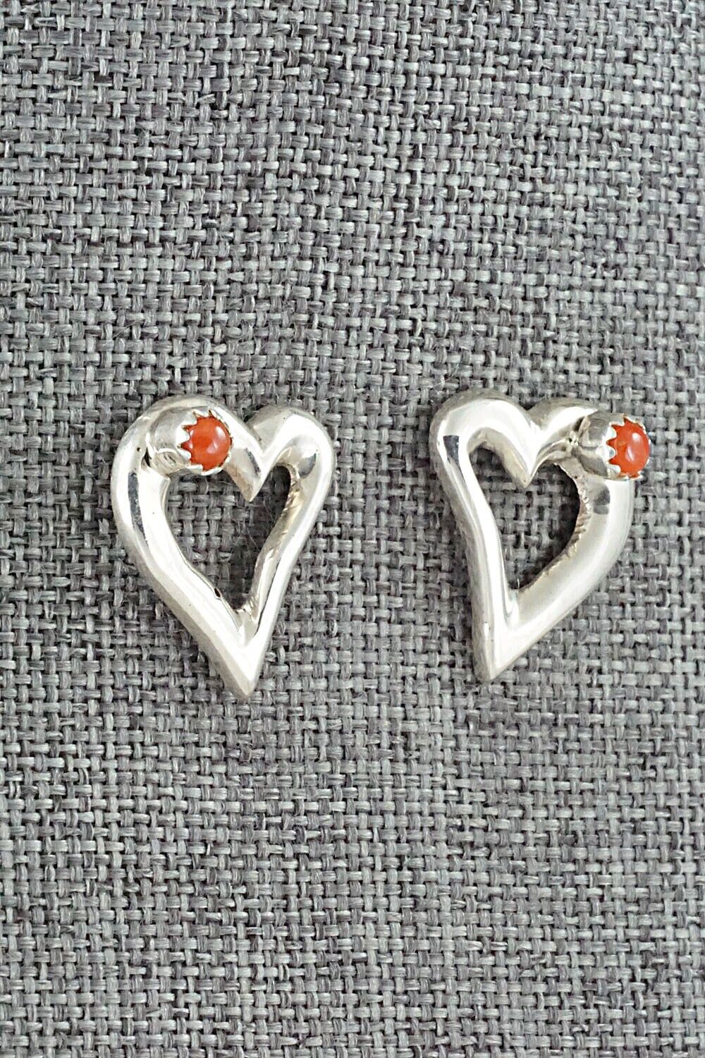 Coral & Sterling Silver Earrings - Michael Kee