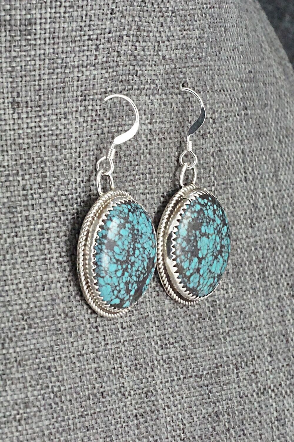 Turquoise & Sterling Silver Earrings - Ernest Hawthorne