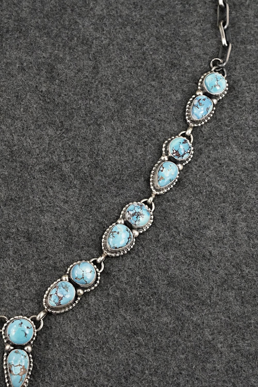 Turquoise & Sterling Silver Necklace and Earrings Set - Kathleen Livingston