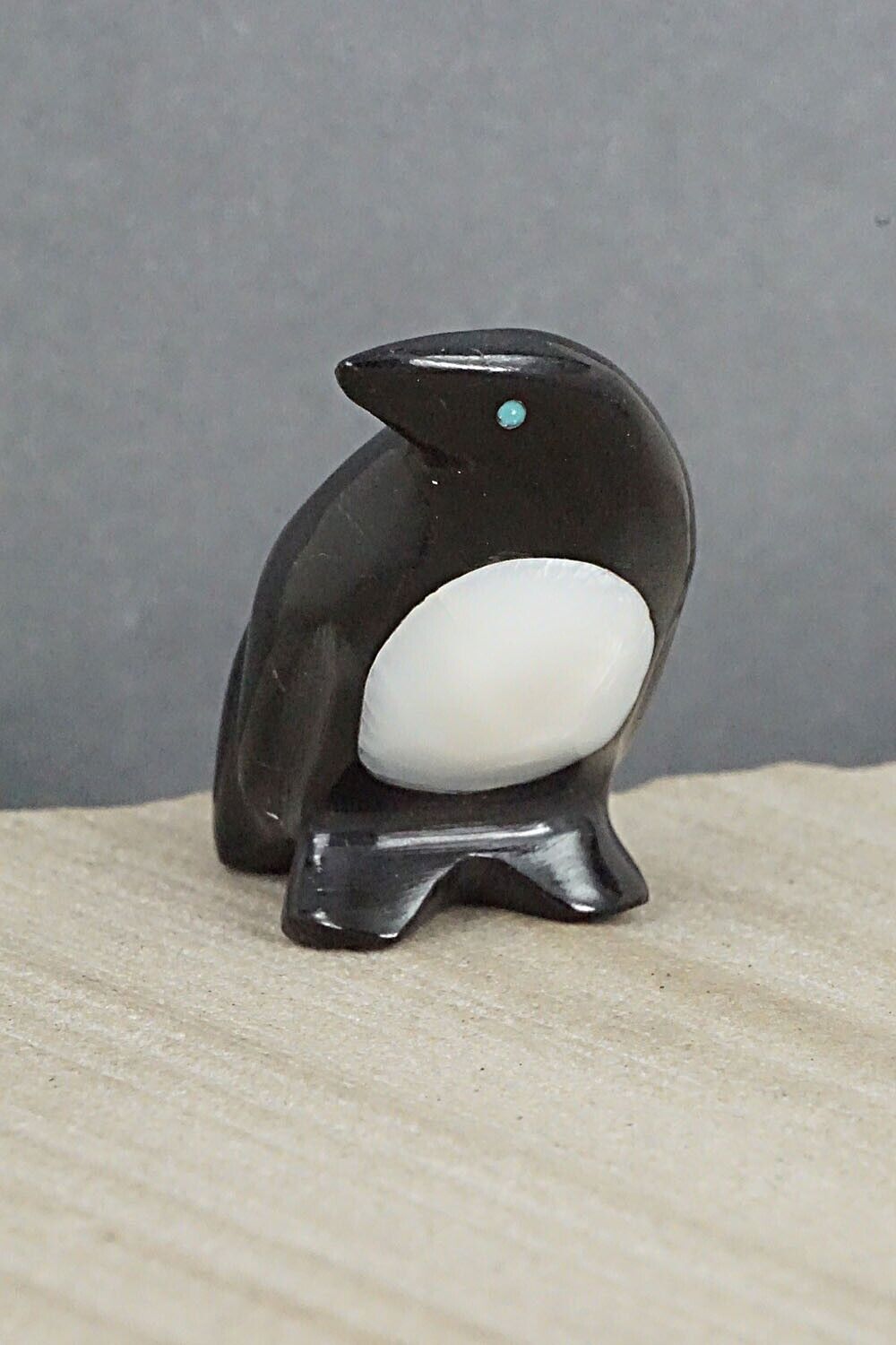 Penguin Zuni Fetish Carving - Calvert Bowannie