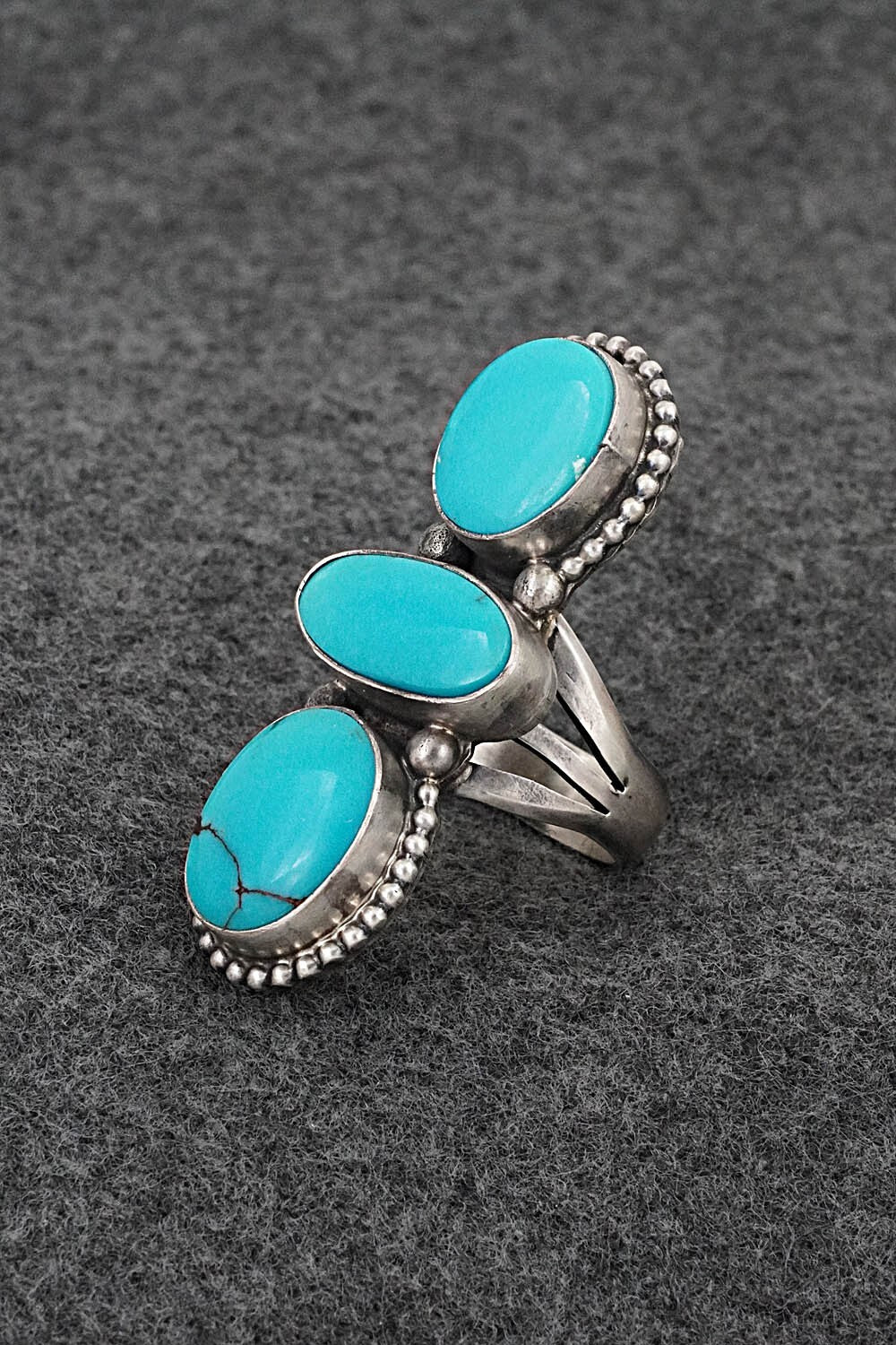 Turquoise & Sterling Silver Ring - Darrin Livingston - Size 8