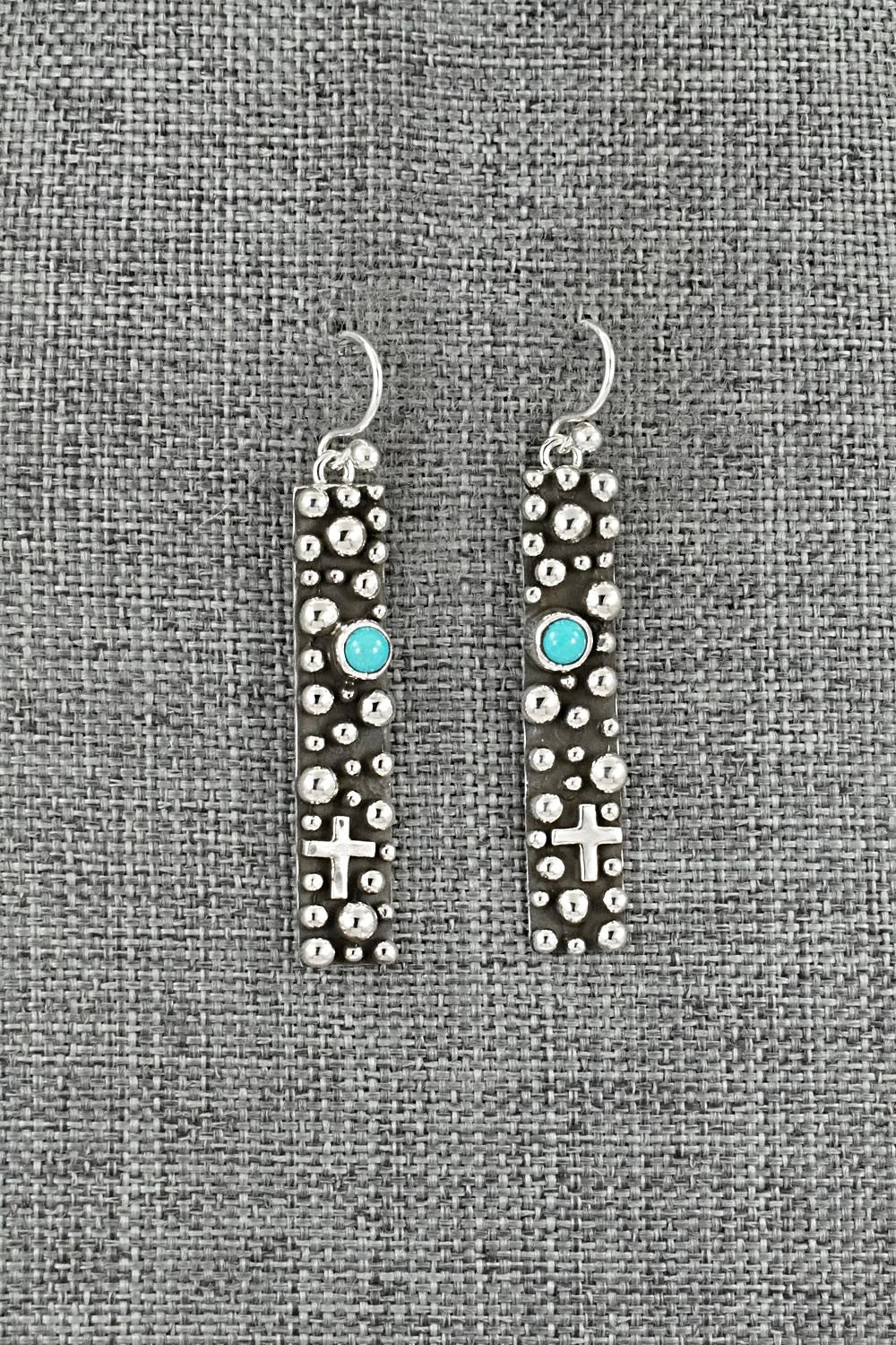 Turquoise & Sterling Silver Earrings - Akee Douglas