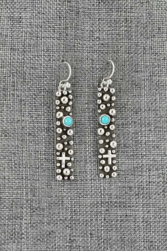 Turquoise & Sterling Silver Earrings - Akee Douglas