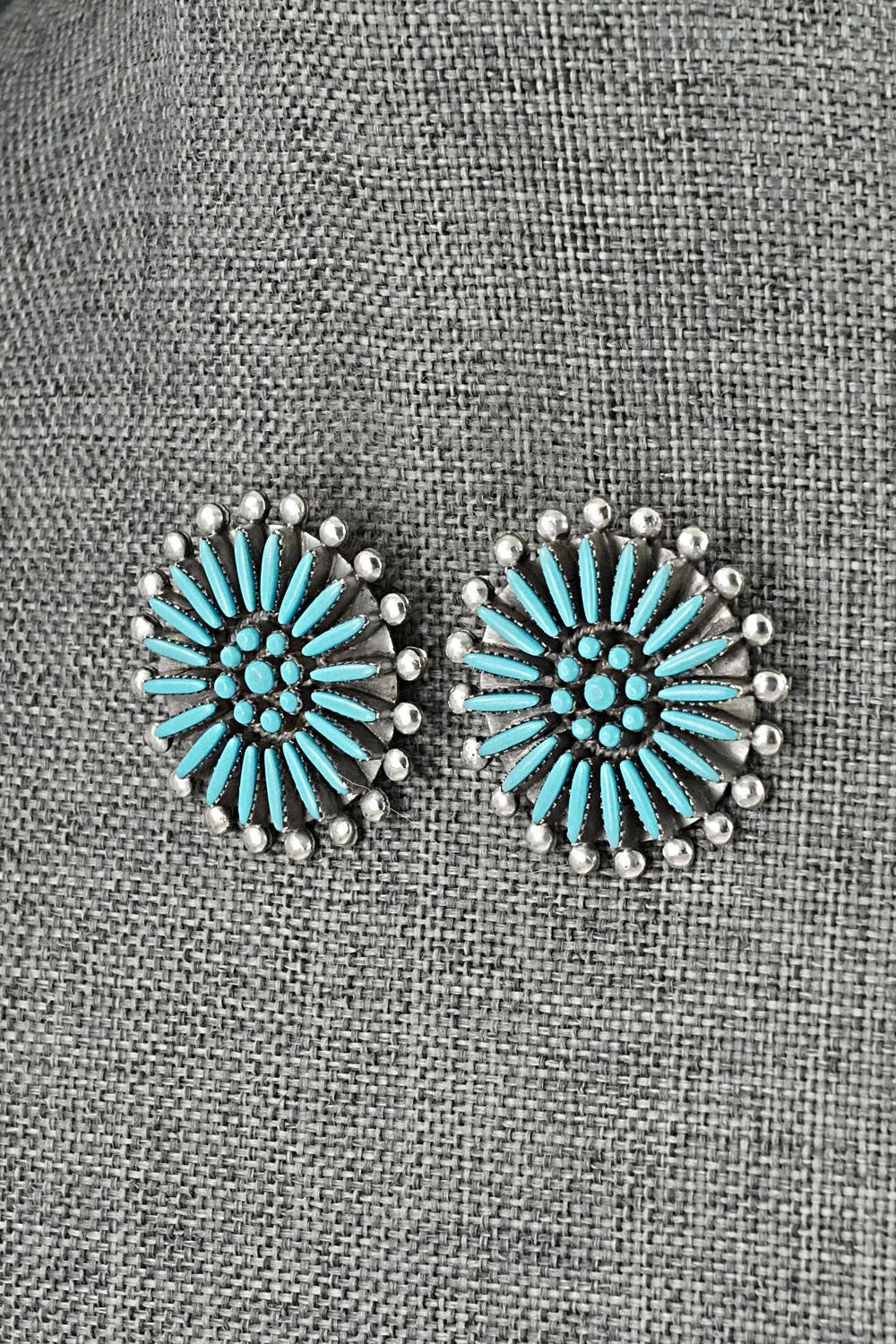 Turquoise & Sterling Silver Squash Blossom Set - Sibert Bowannie