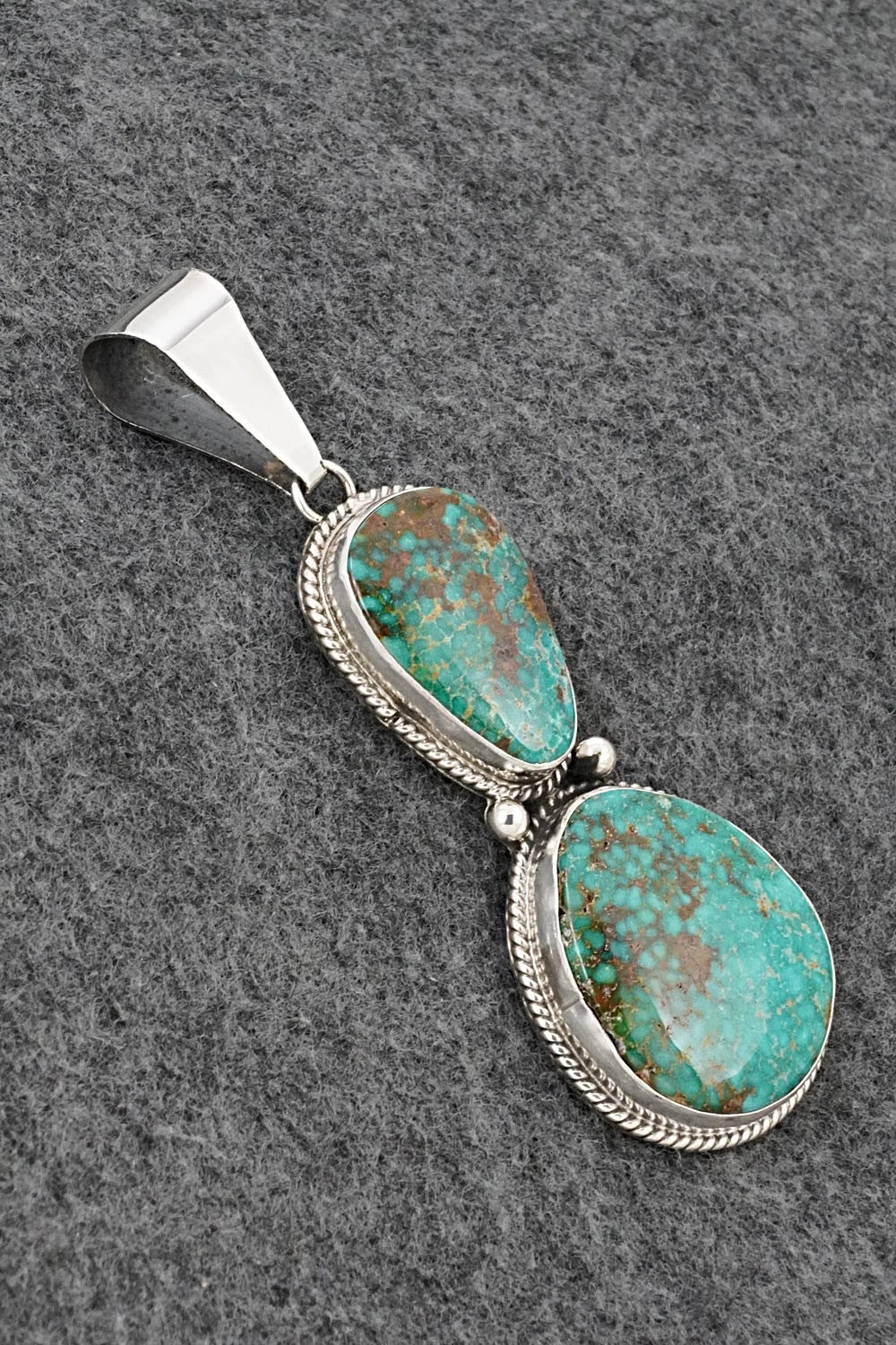 Turquoise & Sterling Silver Pendant - Eugene Gruber