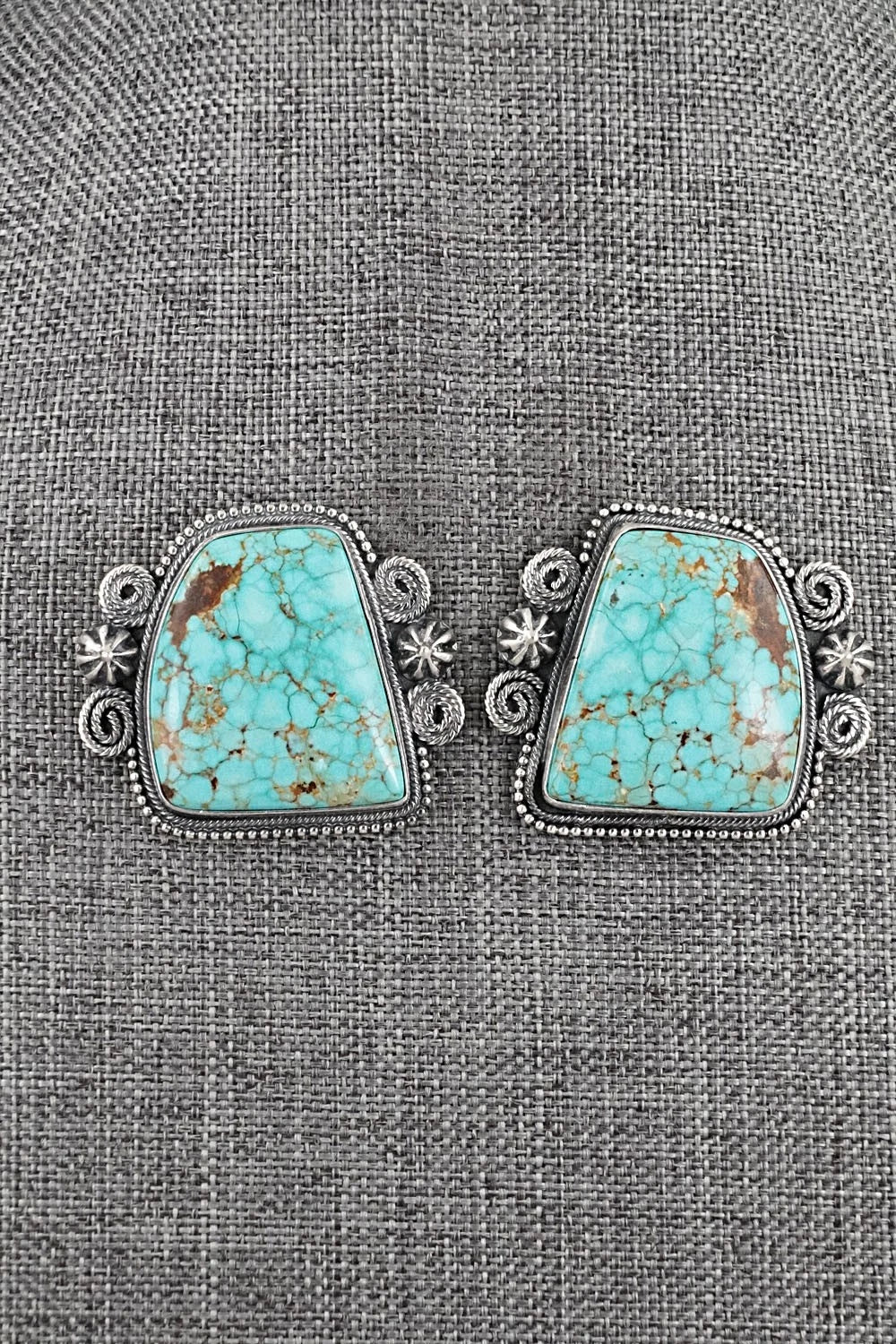 Turquoise & Sterling Silver Necklace and Earrings Set - Darrin Livingston