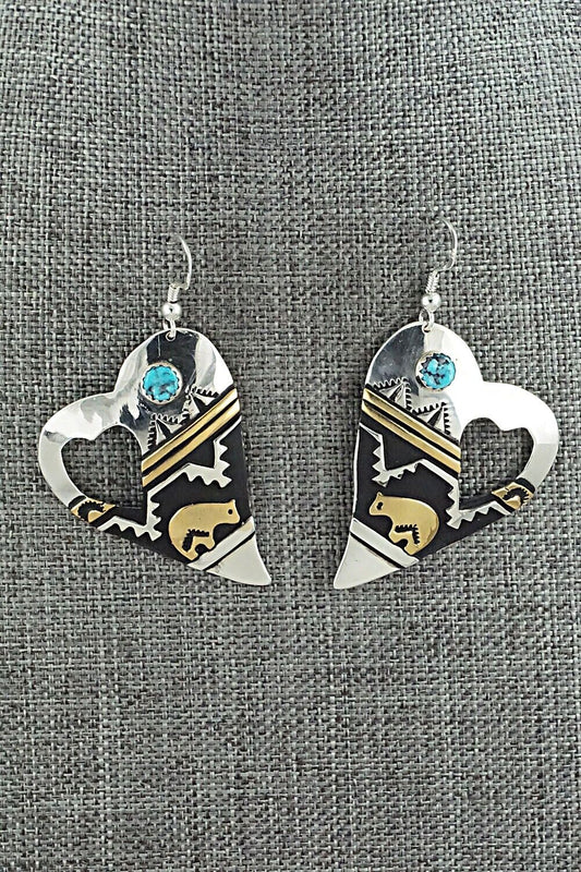 Turquoise & Sterling Silver Earrings - Rosita Singer