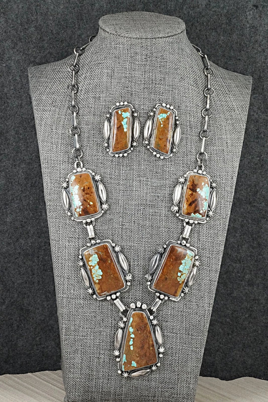Turquoise & Sterling Silver Necklace and Earrings Set - Bob Becenti
