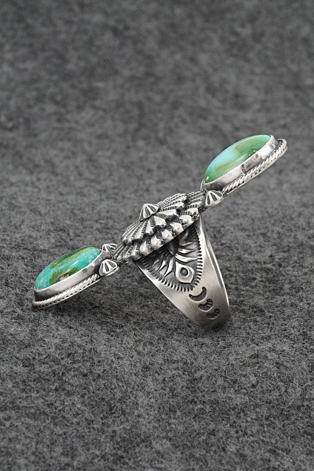 Turquoise & Sterling Silver Ring - Samuel Yellowhair - Size 8