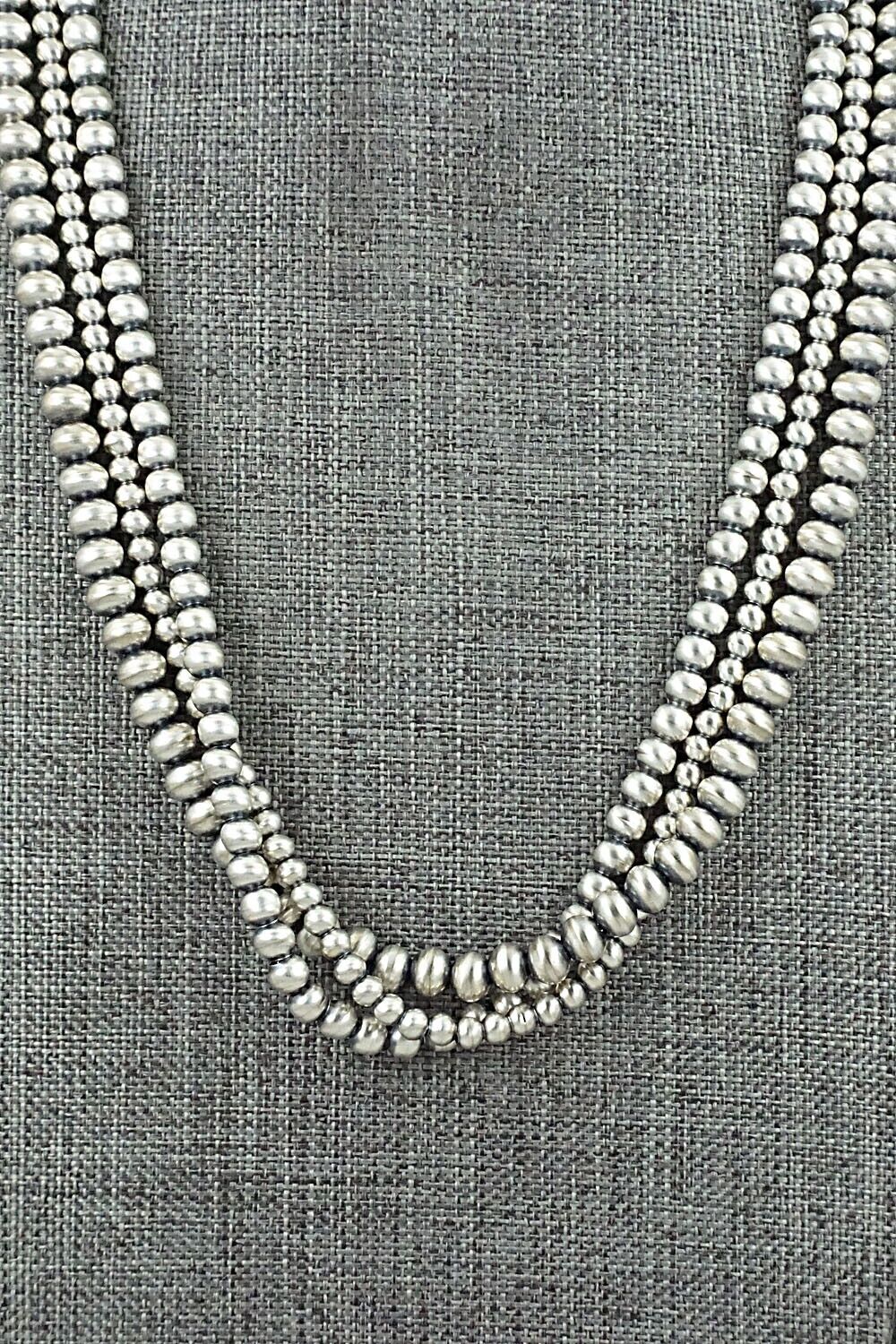 Sterling Silver Navajo Pearl Necklace 20" - Dorinda Mariano