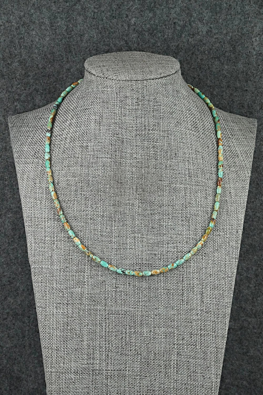 Turquoise & Sterling Silver Necklace 17" - Doreen Jake