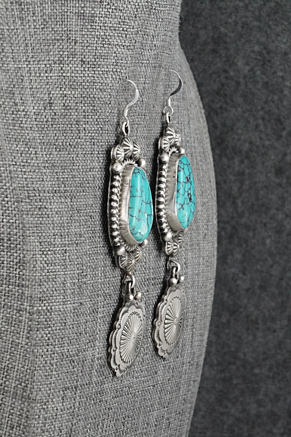 Turquoise & Sterling Silver Earrings - Michael Calladitto