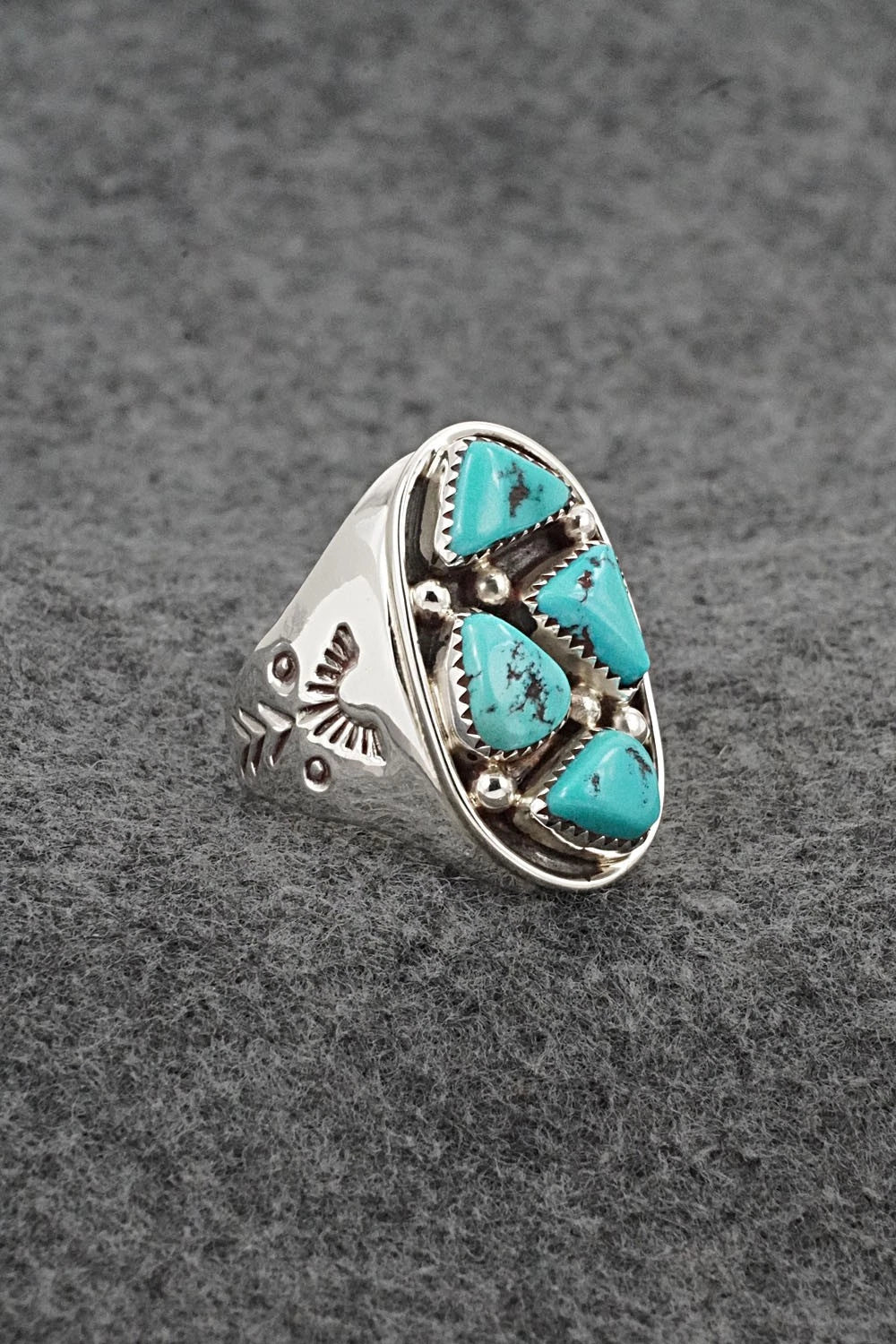Turquoise & Sterling Silver Ring - Anthony Brown - Size 10.5
