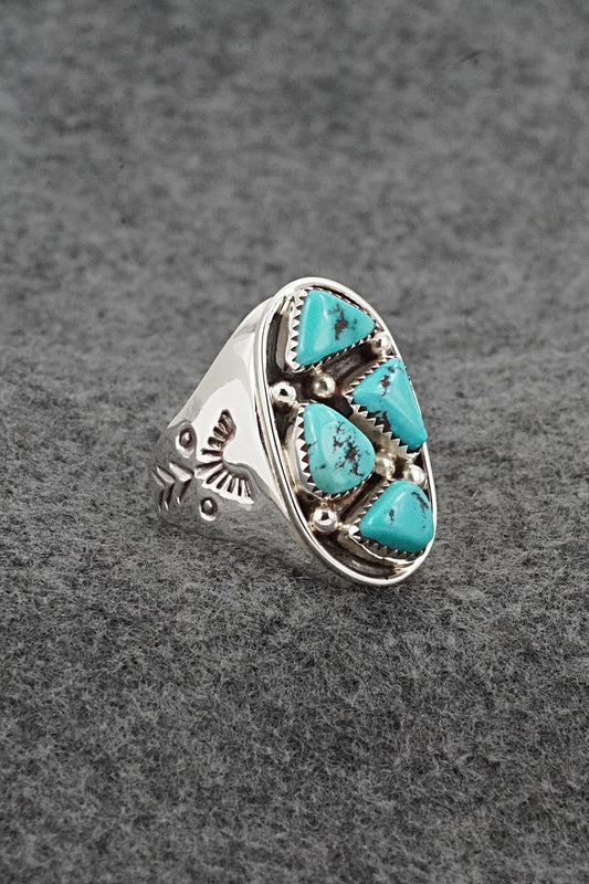 Turquoise & Sterling Silver Ring - Anthony Brown - Size 10.5