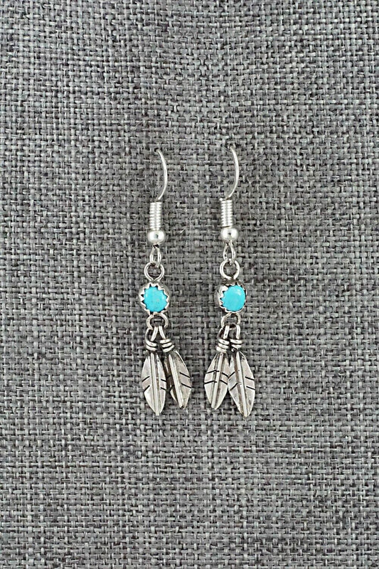 Turquoise & Sterling Silver Earrings - Cornilia Yazhe