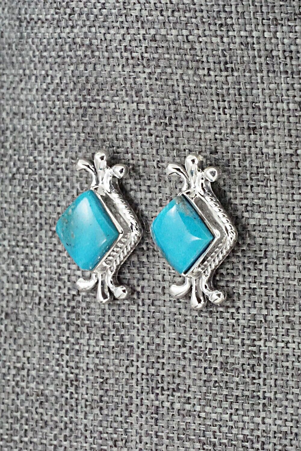 Turquoise and Sterling Silver Earrings - Louise Joe