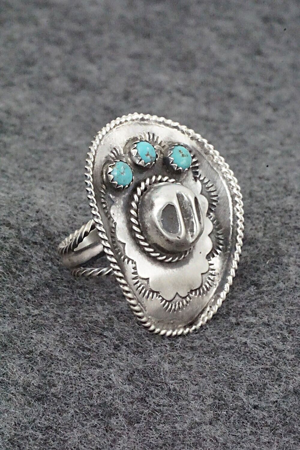 Turquoise & Sterling Silver Ring - Bobby Platero - Size 6