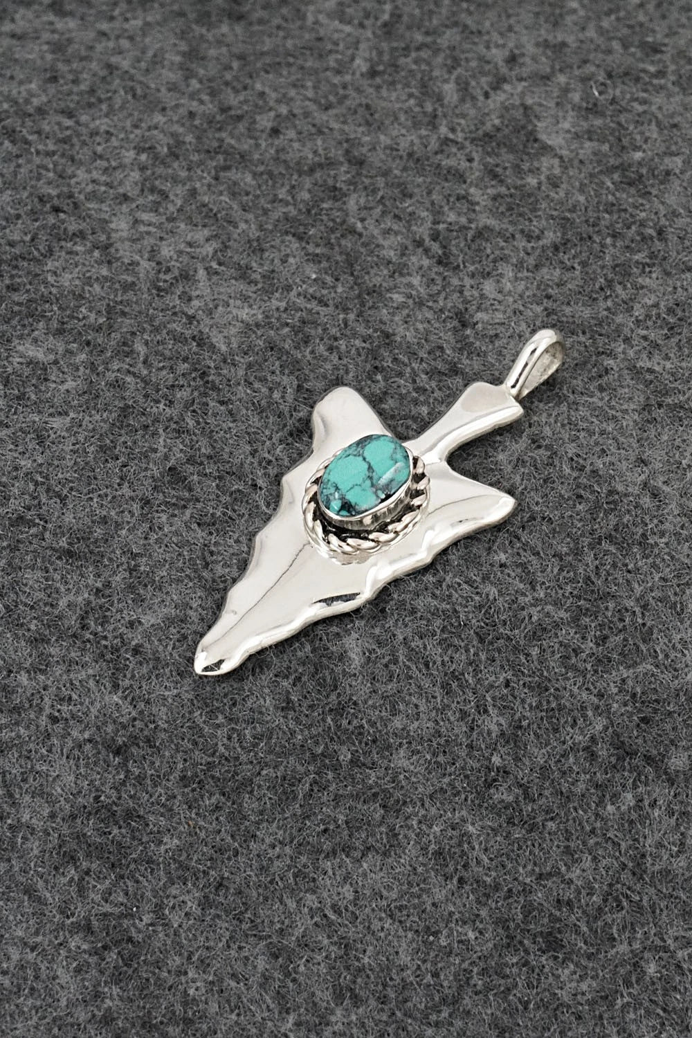 Turquoise & Sterling Silver Pendant - Joseph Martinez