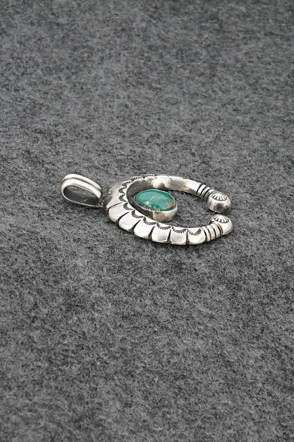 Turquoise & Sterling Silver Naja Pendant - Calvin Martinez