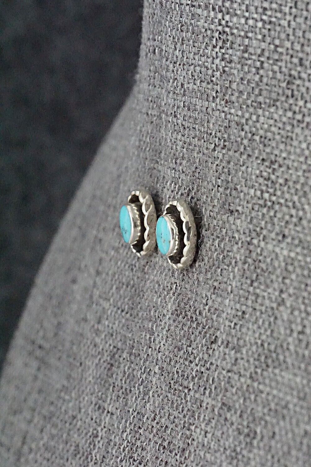 Turquoise & Sterling Silver Earrings - Carina Leekity