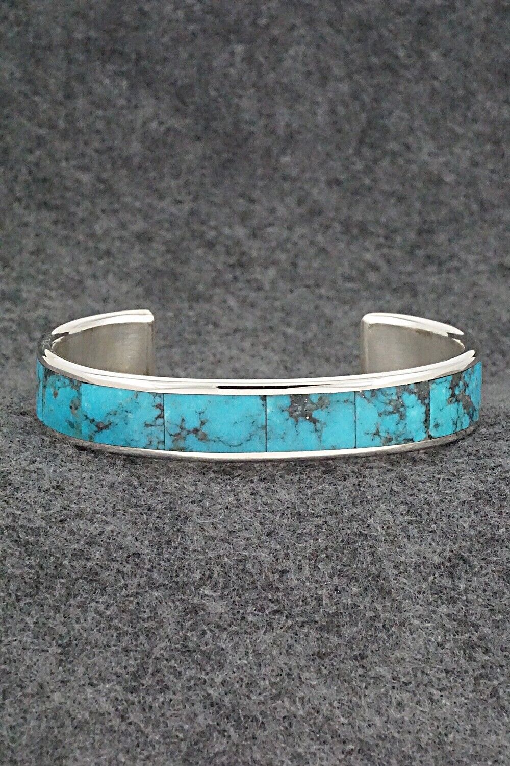 Turquoise & Sterling Silver Inlay Bracelet - Larry Loretto