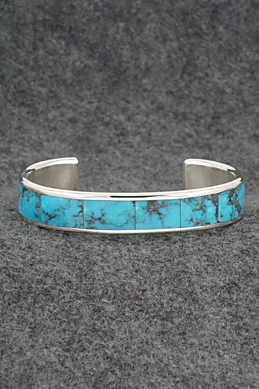 Turquoise & Sterling Silver Inlay Bracelet - Larry Loretto