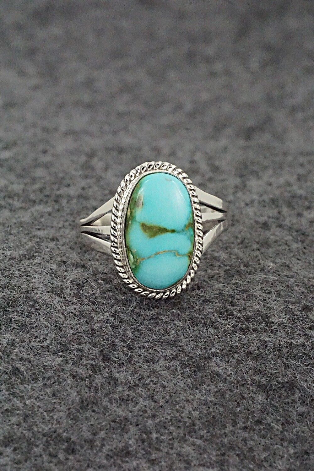 Turquoise & Sterling Silver Ring - Alice Rose Saunders - Size 8