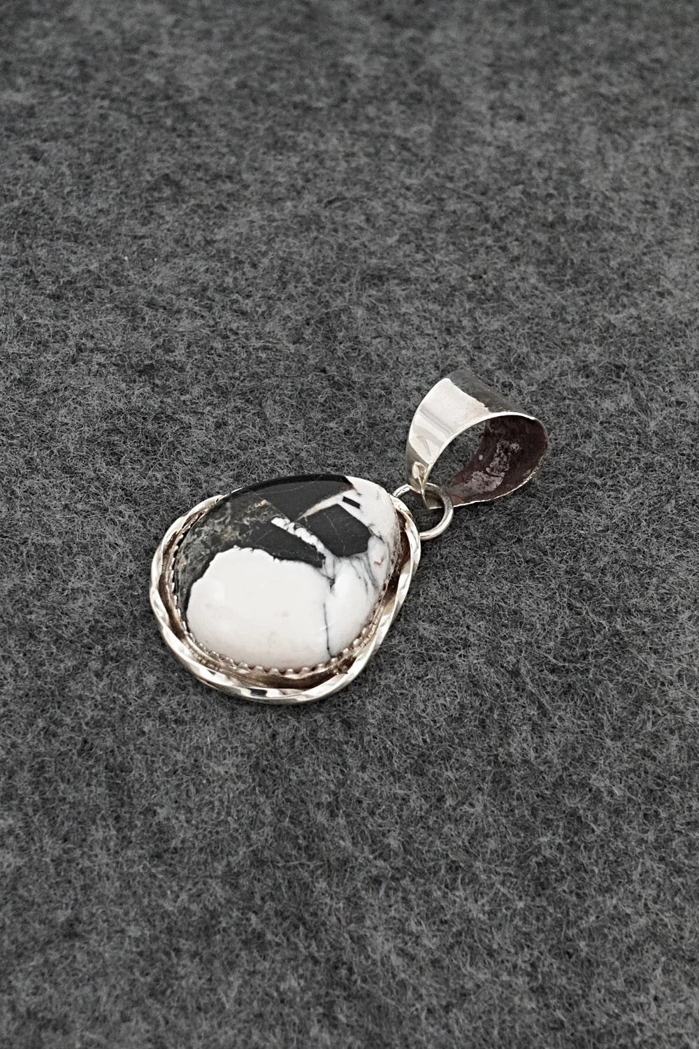 White Buffalo & Sterling Silver Pendant - Ernest Hawthorne
