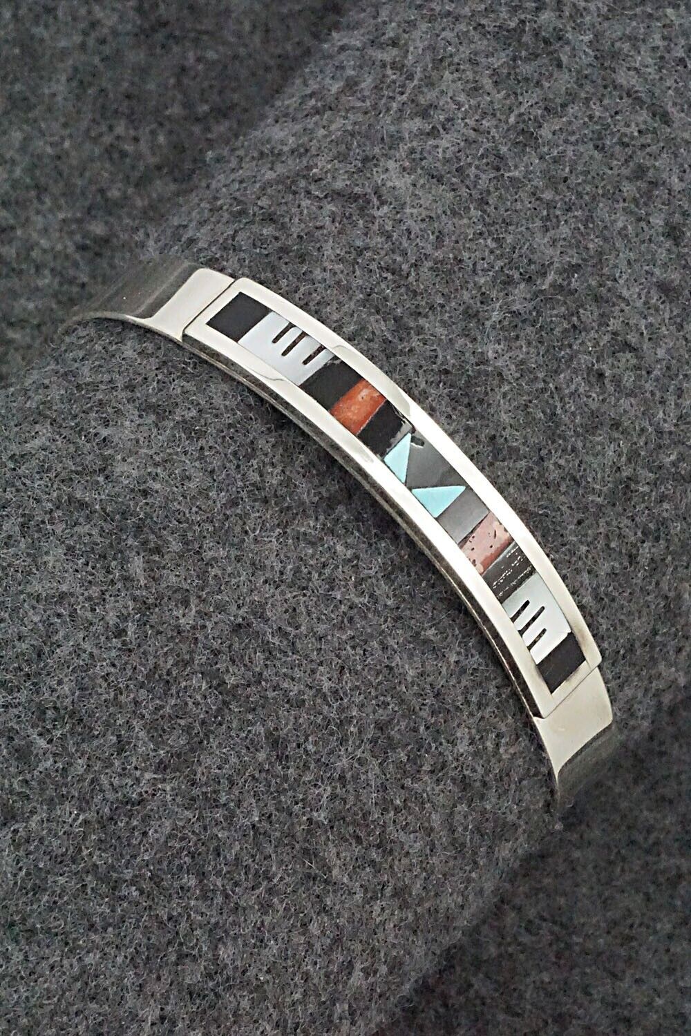 Multi-Stone & Sterling Silver Inlay Bracelet - Leander Othole