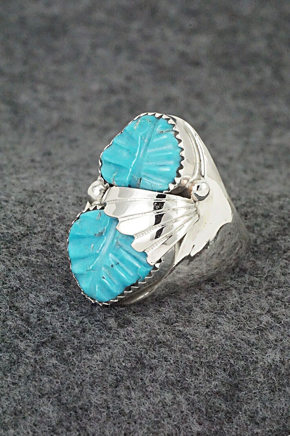 Turquoise & Sterling Silver Ring - Lyolita Tsattie - Size 8.5