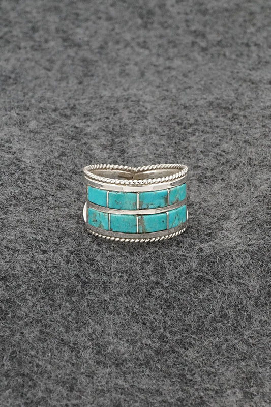 Turquoise & Sterling Silver Ring - Bruce Johnson - Size 9