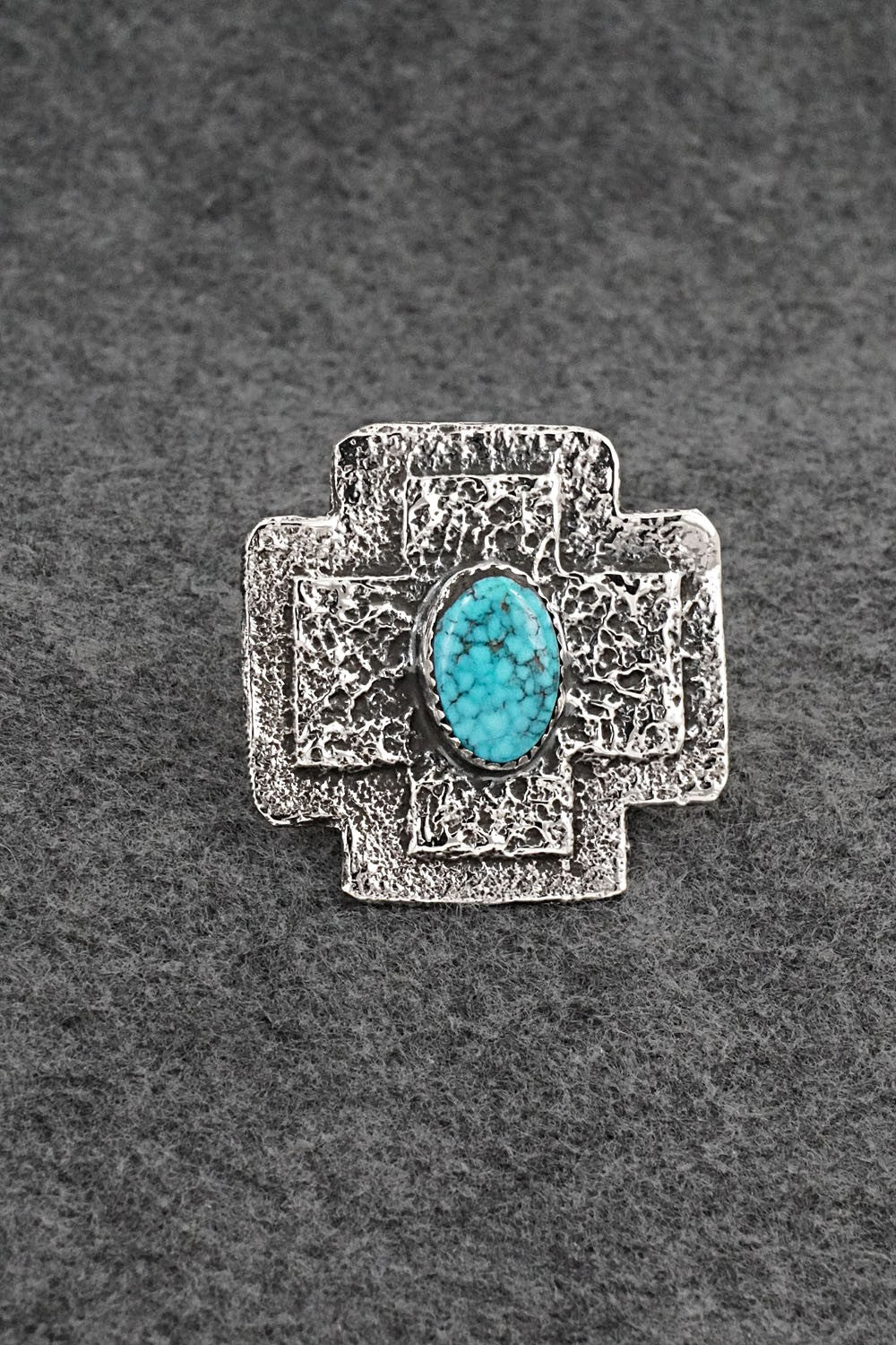 Turquoise & Sterling Silver Ring - Dymitri Arviso - Size 8, Adj.