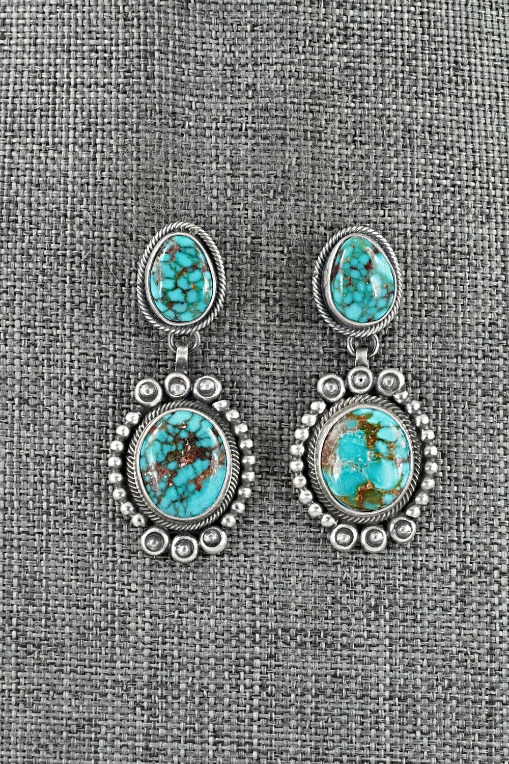 Turquoise & Sterling Silver Necklace and Earrings Set - Mark Yazzie