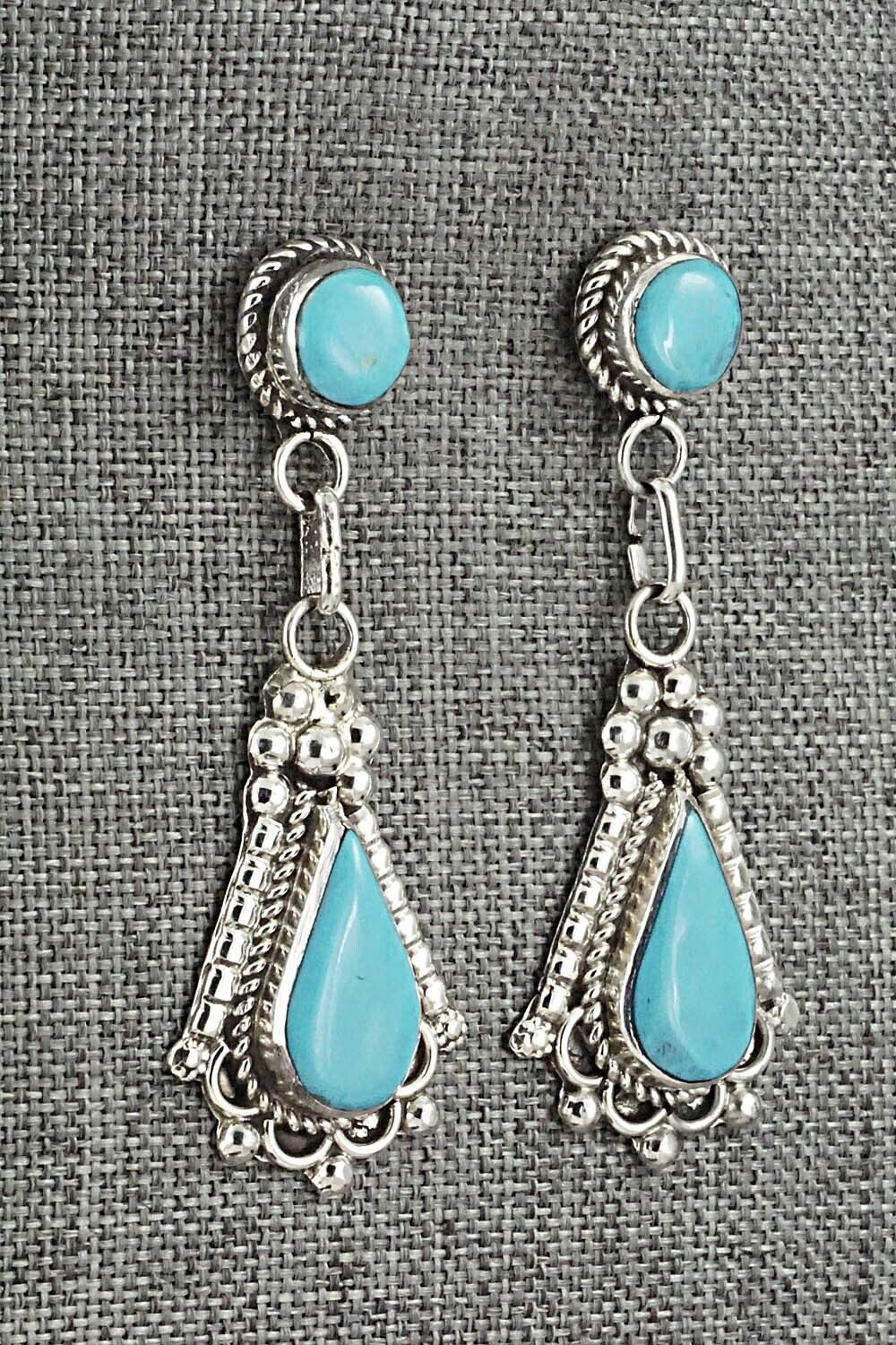 Turquoise & Sterling Silver Earrings - Juanita Yatsatie