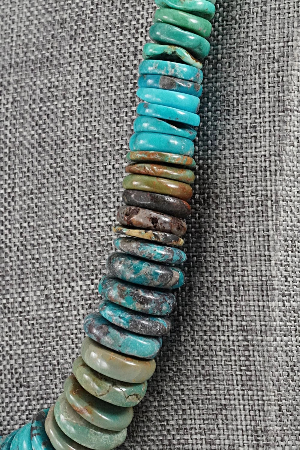 Turquoise & Sterling Silver Necklace 22" - Doreen Jake